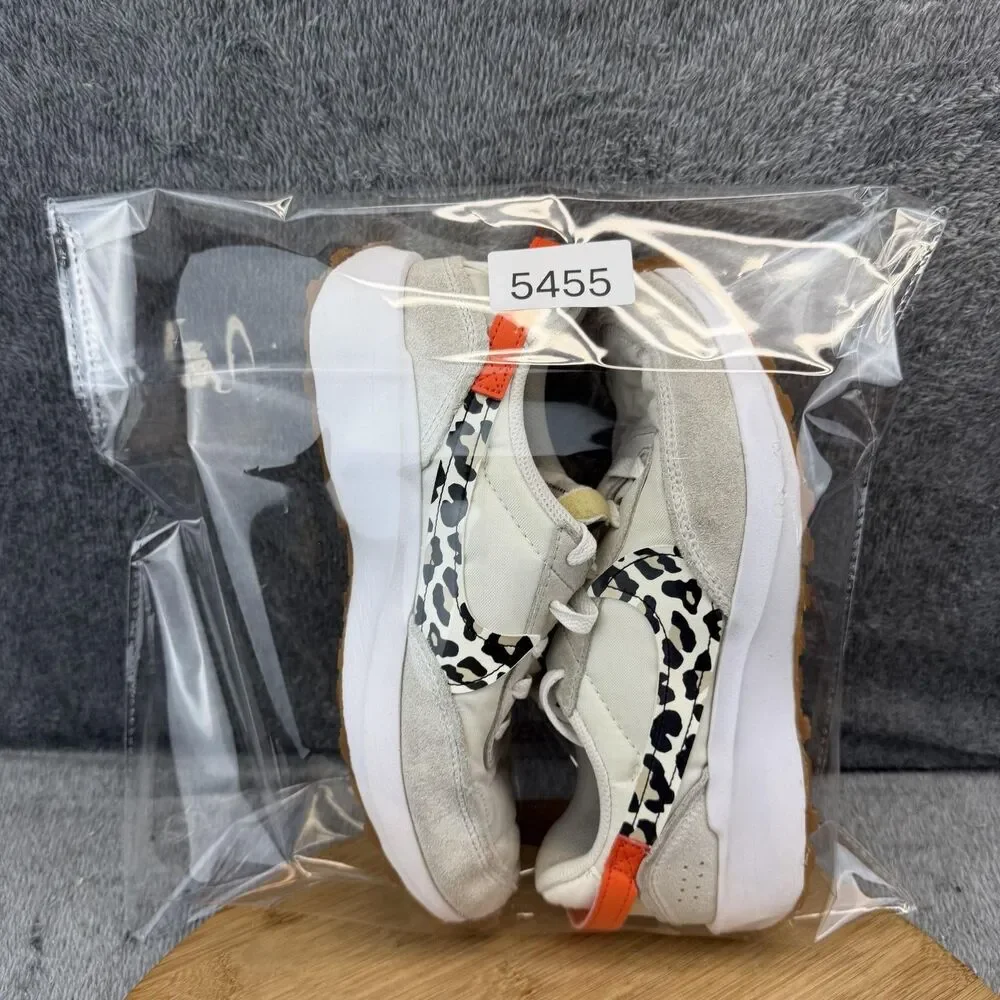 Nike Shoes Womens Size 7 White Suede Animal Print Orange Sneakers DZ5201-100